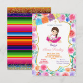 Spaans Fiesta Girl Gold Baptism Christening Kaart (Voorkant / Achterkant)