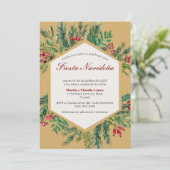 Spaans Fiesta Navideña Classy Chic Schattigee Kers Kaart (Staand voorkant)