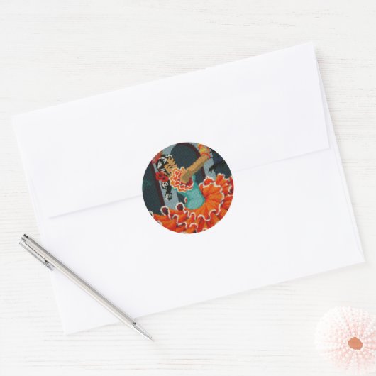 Spaans Flamenco Dancer Sticker (Envelop)