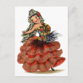  Spaans Flamenco Dancer traditionele kleding Briefkaart (Voorkant)