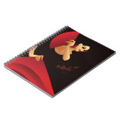 Spaans flamenco danser met ventilator, zwart en ro notitieboek (Linkerzijde)