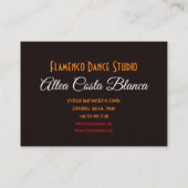 Spaans flamenco danser met ventilator, zwart en ro visitekaartje (Achterkant)