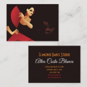 Spaans flamenco danser met ventilator, zwart en ro visitekaartje (Voorkant / Achterkant)