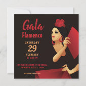 Spaans flamenco danser met ventilator zwart en roo kaart (Achterkant)