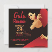 Spaans flamenco danser met ventilator zwart en roo kaart (Achterkant)