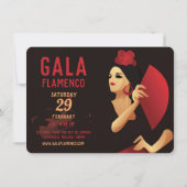 Spaans flamenco danser met ventilator zwart en roo kaart (Achterkant)