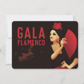 Spaans flamenco danser met ventilator zwart en roo kaart (Voorkant)