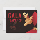 Spaans flamenco danser met ventilator zwart en roo kaart (Voorkant)