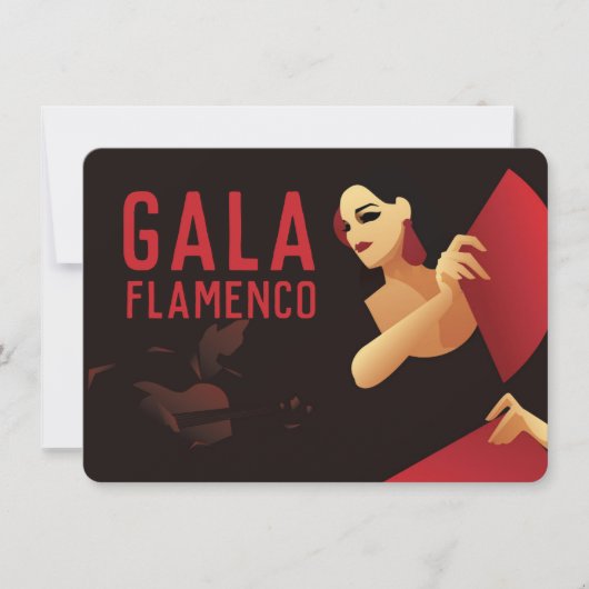 Spaans flamenco danser met ventilator zwart en roo kaart (Voorkant)