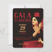 Spaans flamenco danser met ventilator zwart en roo kaart (Achterkant)