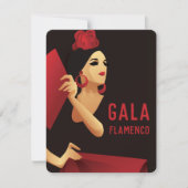 Spaans flamenco danser met ventilator zwart en roo kaart (Voorkant)