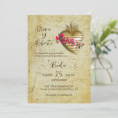 Spaans, Floral Milagro Hart Mexicaanse bruiloft Kaart (Staand voorkant)