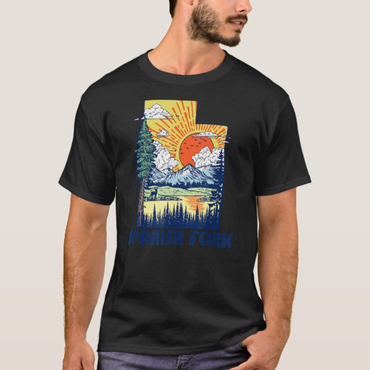 Spaans Fork Utah Natuur State Pride Mountains Ret T-shirt (Voorkant)