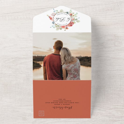 Spaans, foto, koraalperwentelingscheur van RSVP All In One Uitnodiging (Buitenkant)