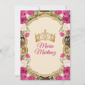 Spaans Fuchsia Roze Bloemen Hout Mis Quince Kaart (Achterkant)