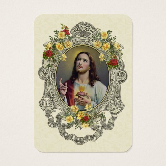 Spaans Funeral Sacred Heart Jesus Heilige Prayer Visitekaartje (Voorkant)