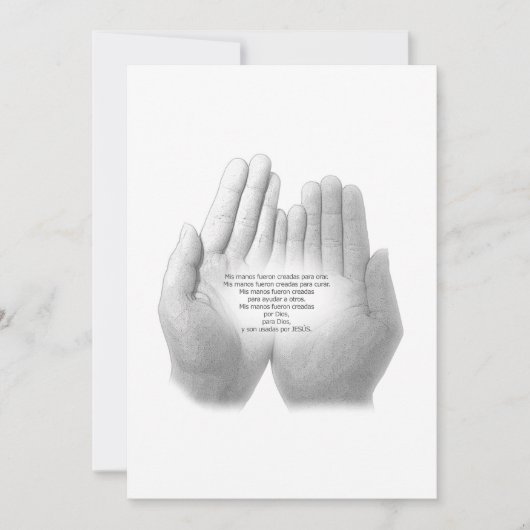 Spaans gebed van trouw, wenskaart bedankkaart (Voorkant)