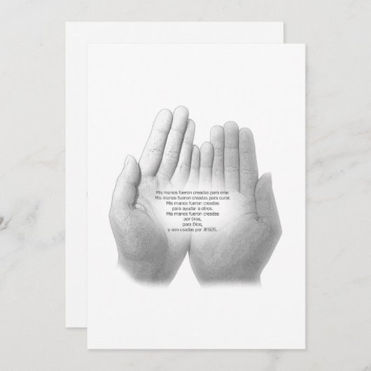 Spaans gebed van trouw, wenskaart bedankkaart (Voorkant / Achterkant)