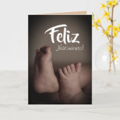 Spaans gefeliciteerd "Feliz Nacimiento" Baby Kaart (Gele Bloem)