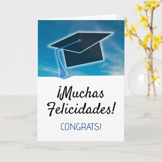 Spaans gefeliciteerd Muchas Felicidades Kaart (Gele Bloem)