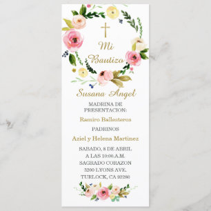 Spaans gepersonaliseerd baptism Prayer Kaart