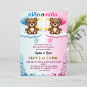 Spaans geslacht onthullen Nino o Nina Beer Kaart (Staand voorkant)