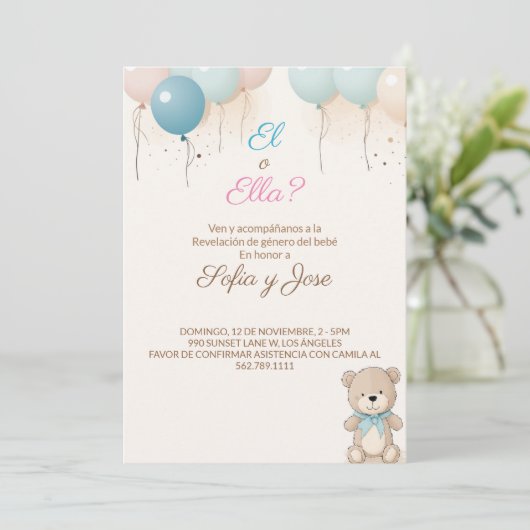 Spaans Geslacht Onthullen Uitnodiging - Spaans Inv (Staand voorkant)