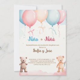 Spaans Geslacht Onthulling Uitnodiging Azul o Rosa