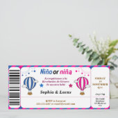 Spaans geslacht onthult ticketstijl kaart (Staand voorkant)