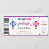 Spaans geslacht onthult ticketstijl kaart (Voorkant)