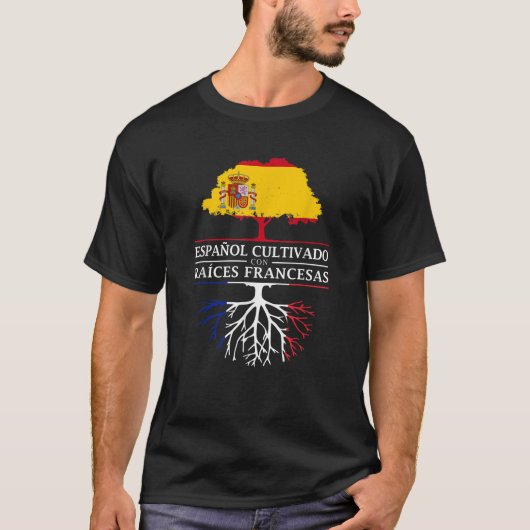 Spaans geteeld met Franse roots Frankrijk T Shirt (Voorkant)