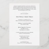 Spaans Glam Quinceañera Zilver  Lijst Folie Uitnodiging (Achterkant)