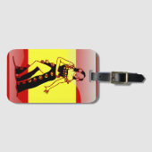 Spaans glanzende vlag bagagelabel (Voorkant (horizontaal))