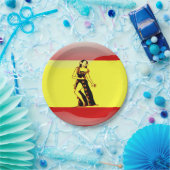 Spaans glanzende vlag papieren bordje (Feest)