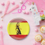 Spaans glanzende vlag papieren bordje (Feest)