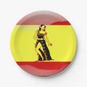 Spaans glanzende vlag papieren bordje (Voorkant)