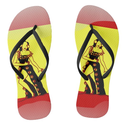 Spaans glanzende vlag teenslippers (Voetbed)