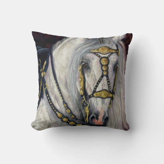 Spaans goud - Designer Horse Pillow Kussen (Voorkant)
