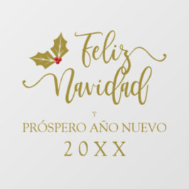 Spaans Goud Feliz Navidad Fantasievolle Typografie Raamsticker