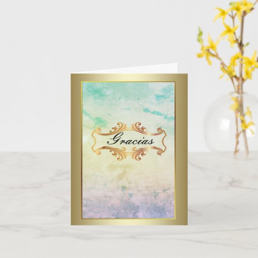 Spaans: "Gracias" Dank je wel Kaart (Gele Bloem)