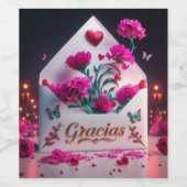 Spaans Gracias Dank Je Wijn Etiket (Enkel label)