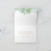 Spaans, Greenery Blue Green Waterverf Folded Bedankkaart (Binnen)