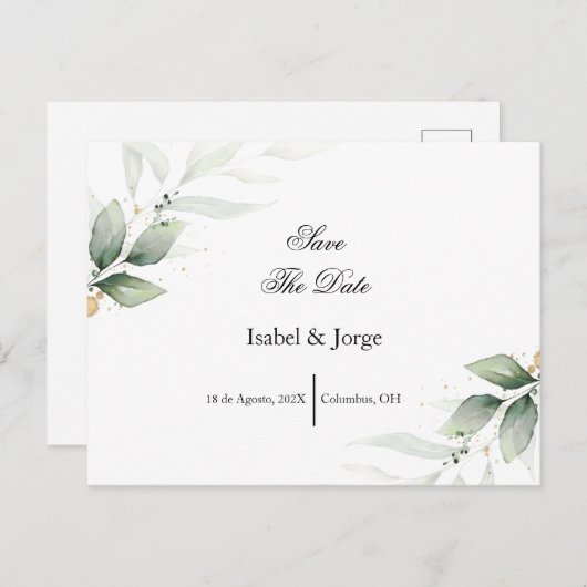 Spaans groen Bewaar de datumkaart Briefkaart (Voorkant / Achterkant)