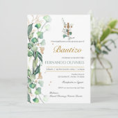 Spaans groen bloemendoop kaart (Staand voorkant)