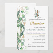 Spaans groen bloemendoop kaart (Voorkant / Achterkant)