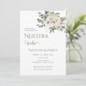 Spaans groen bruiloft kaart (Staand voorkant)