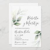 Spaans groen bruiloft kaart (Voorkant / Achterkant)