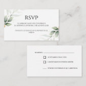Spaans groen bruiloft RSVP Kaart (Voorkant / Achterkant)