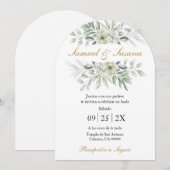 Spaans groen bruiloft uitnodiging (Voorkant / Achterkant)