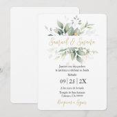 Spaans groen bruiloft uitnodiging (Voorkant / Achterkant)
